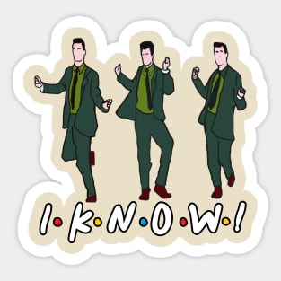 Matthew Perry I Know Friends Three Poses Sticker